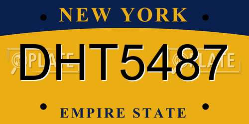 DHT5487 New York License Plate