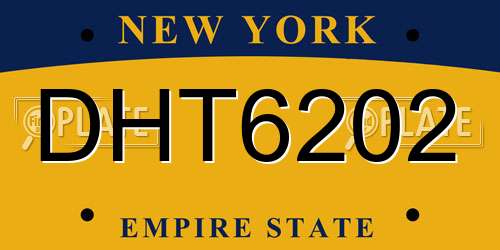 DHT6202 New York License Plate