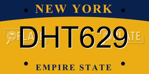 DHT629 New York License Plate