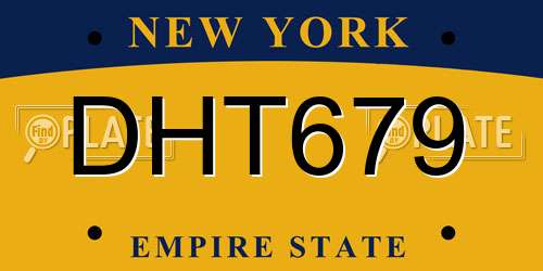 DHT679 New York License Plate