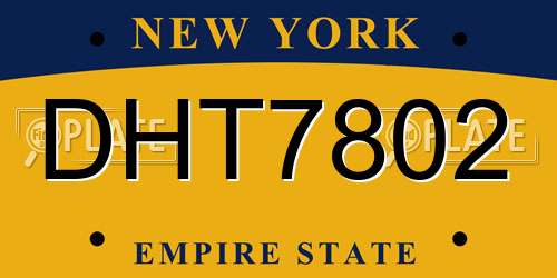 DHT7802 New York License Plate