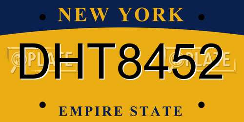 DHT8452 New York License Plate