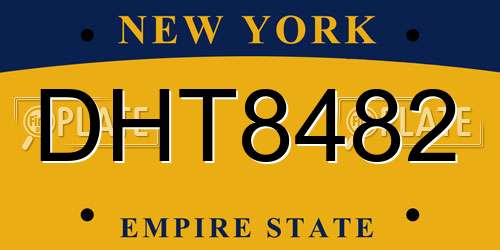 DHT8482 New York License Plate