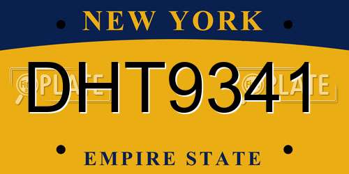DHT9341 New York License Plate