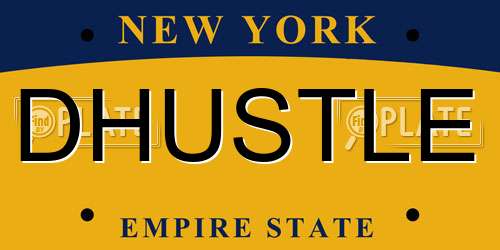 DHUSTLE New York License Plate