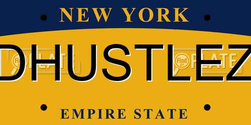 DHUSTLEZ New York License Plate