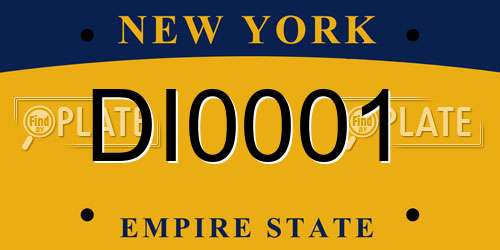 DI0001 New York License Plate