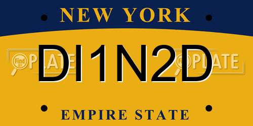 DI1N2D New York License Plate