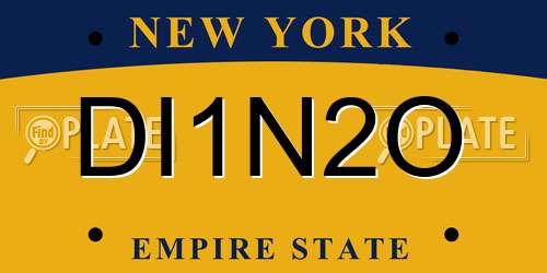 DI1N2O New York License Plate