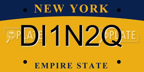 DI1N2Q New York License Plate