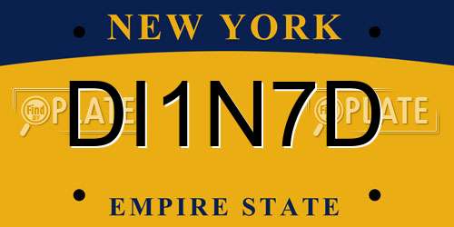 DI1N7D New York License Plate