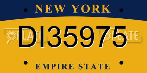DI35975 New York License Plate