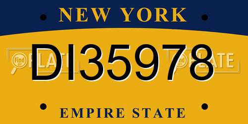 DI35978 New York License Plate