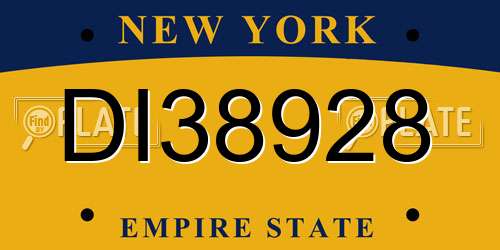 DI38928 New York License Plate
