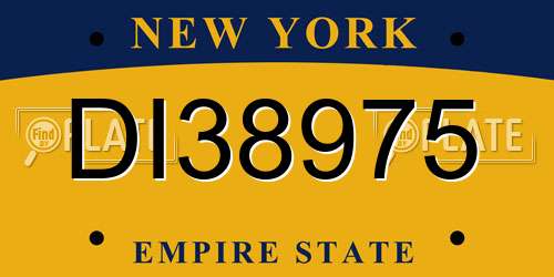 DI38975 New York License Plate