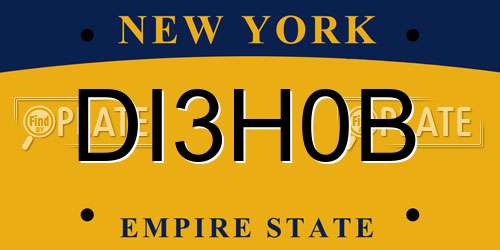 DI3H0B New York License Plate