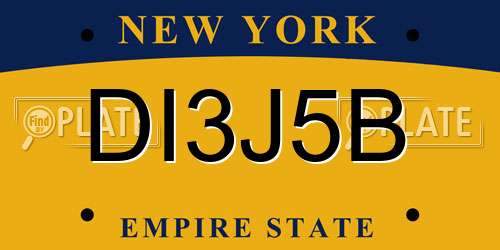 DI3J5B New York License Plate