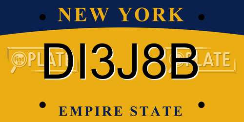 DI3J8B New York License Plate