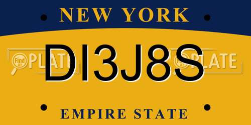 DI3J8S New York License Plate