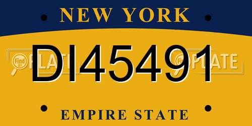 DI45491 New York License Plate