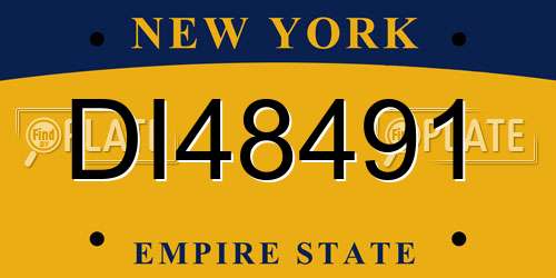 DI48491 New York License Plate