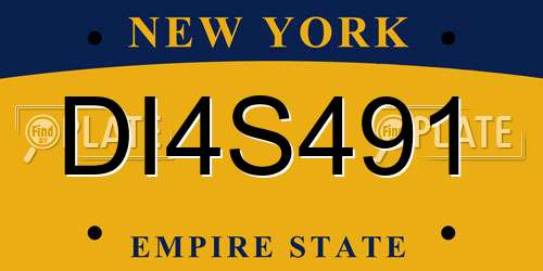 DI4S491 New York License Plate
