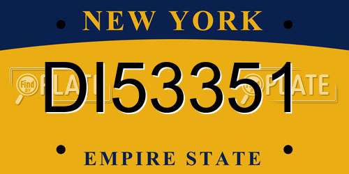 DI53351 New York License Plate