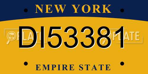 DI53381 New York License Plate