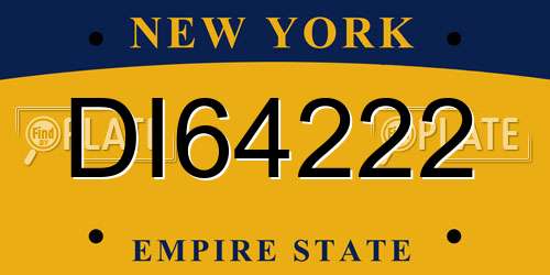 DI64222 New York License Plate