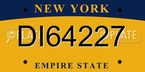DI64227 New York License Plate