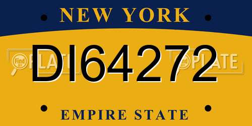 DI64272 New York License Plate