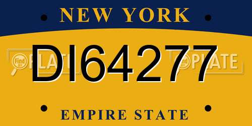 DI64277 New York License Plate