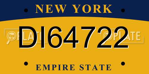 DI64722 New York License Plate