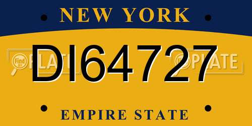 DI64727 New York License Plate