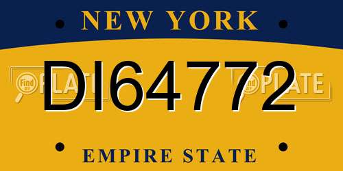 DI64772 New York License Plate