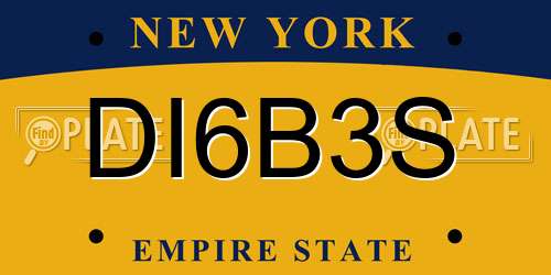 DI6B3S New York License Plate