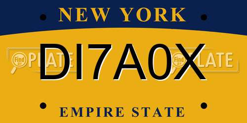 DI7A0X New York License Plate