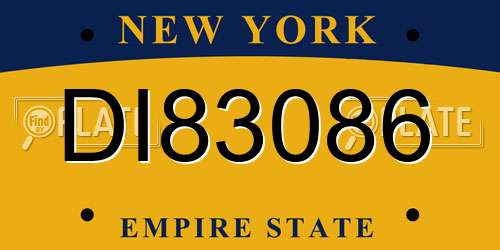 DI83086 New York License Plate
