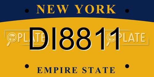 DI8811 New York License Plate