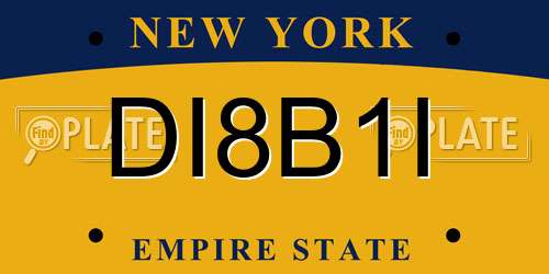DI8B1I New York License Plate