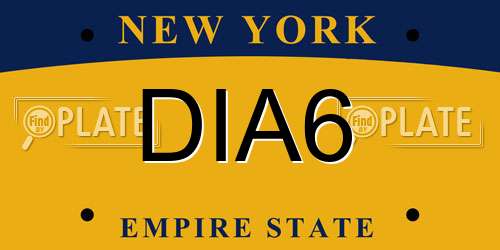 DIA6 New York License Plate