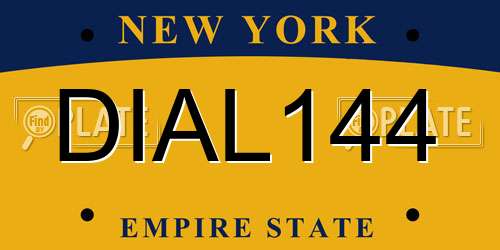DIAL144 New York License Plate