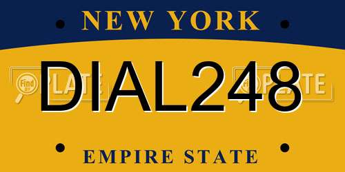DIAL248 New York License Plate