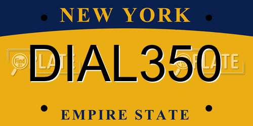 DIAL350 New York License Plate