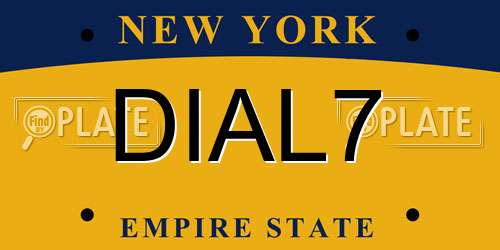 DIAL7 New York License Plate