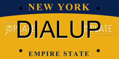 DIALUP New York License Plate