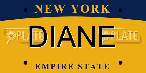 DIANE New York License Plate