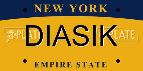 DIASIK New York License Plate
