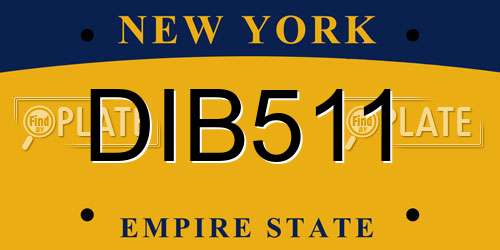 DIB511 New York License Plate