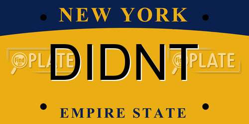 DIDNT New York License Plate